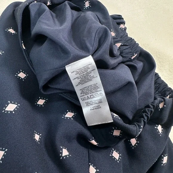 LOFT Women’s Navy A-Line Skirt with Pink Diamond Pattern Size XSP - Picture 8 of 9
